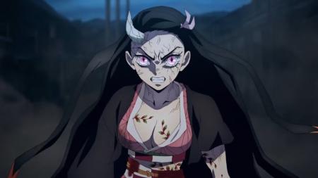 Why was the demon surprised by Nezuko's strength?